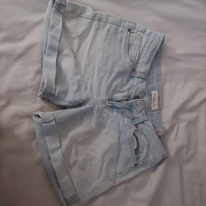 Distressed Light Wash Jean Shorts